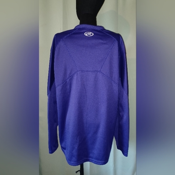 A Puyallup Vikings Baseball Purple Rawlings Fleece Pullover Shirt - Picture 3 of 9